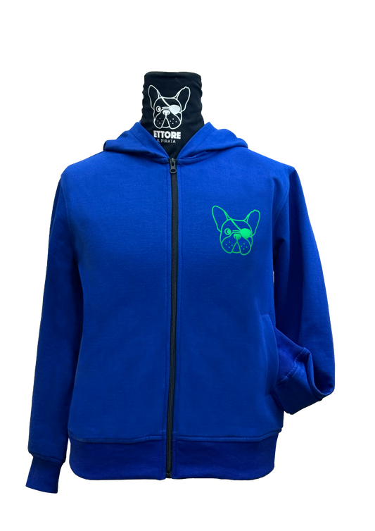 FELPA DEL PIRATA - BLU ELETTRICO - UNISEX (personalizzabile)