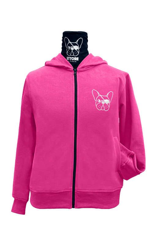 FELPA DEL PIRATA - ROSA BARBIE - UNISEX (personalizzabile)