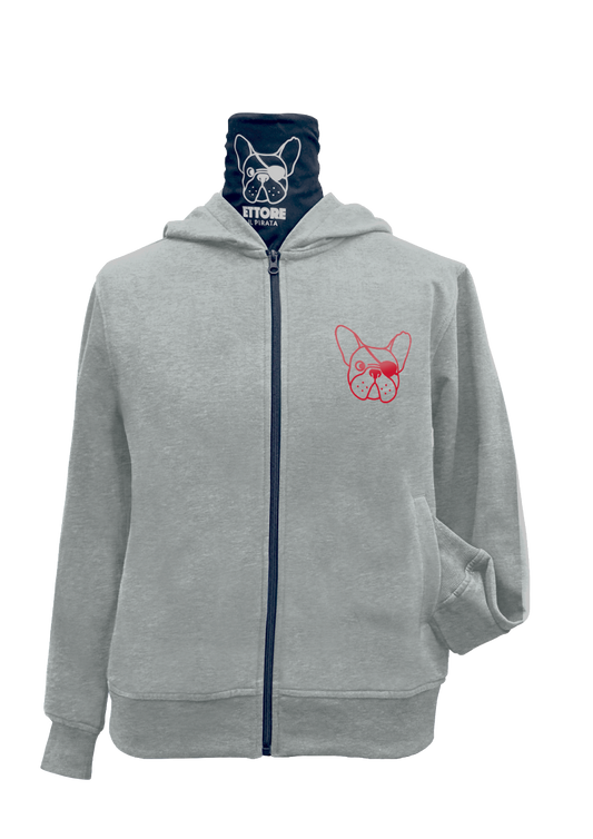 FELPA DEL PIRATA - GRIGIO - UNISEX (personalizzabile)